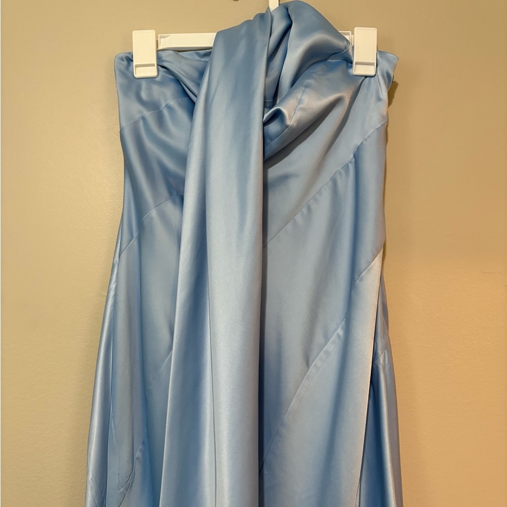 Hello Molly Blue Neck Wrap Gown - Picture 3 of 8